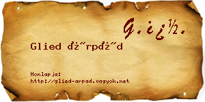 Glied Árpád névjegykártya
